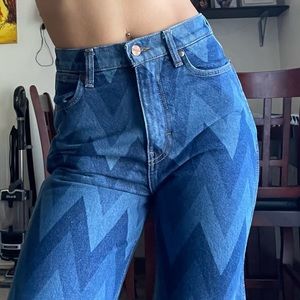 Vintage Bell Bottom Patterned Wrangler Jeans